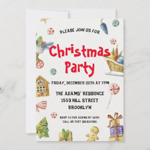 Cute Christmas Party Invitation