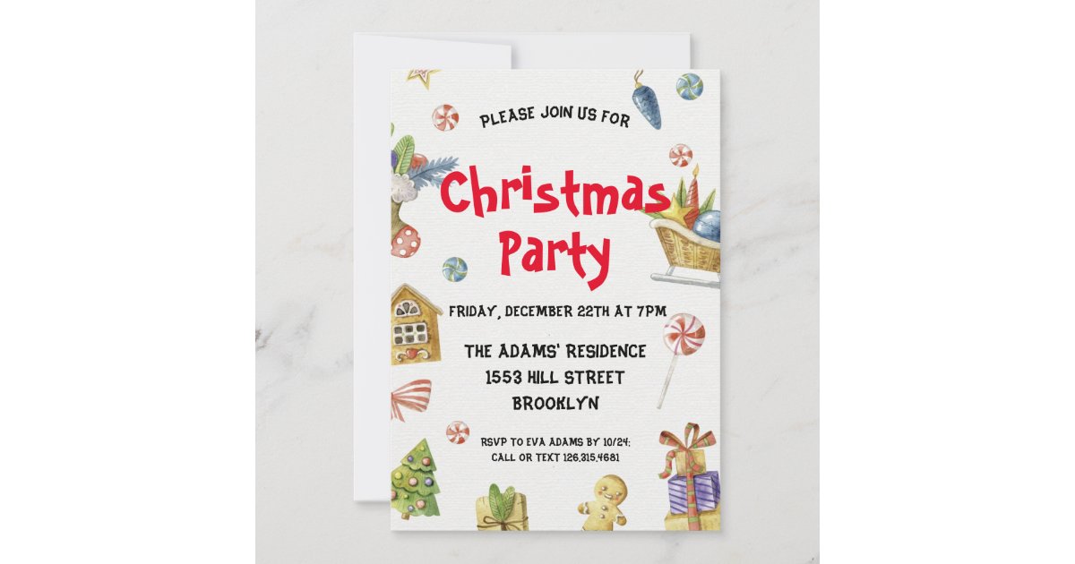 Cute Christmas Party Invitation Zazzle