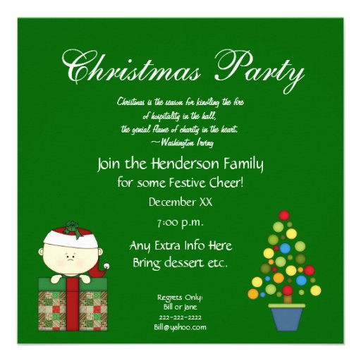 Cute Christmas Party Invitation-with Quote 5.25