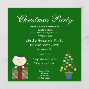 Cute Christmas Party Invitation-with Quote Invitation