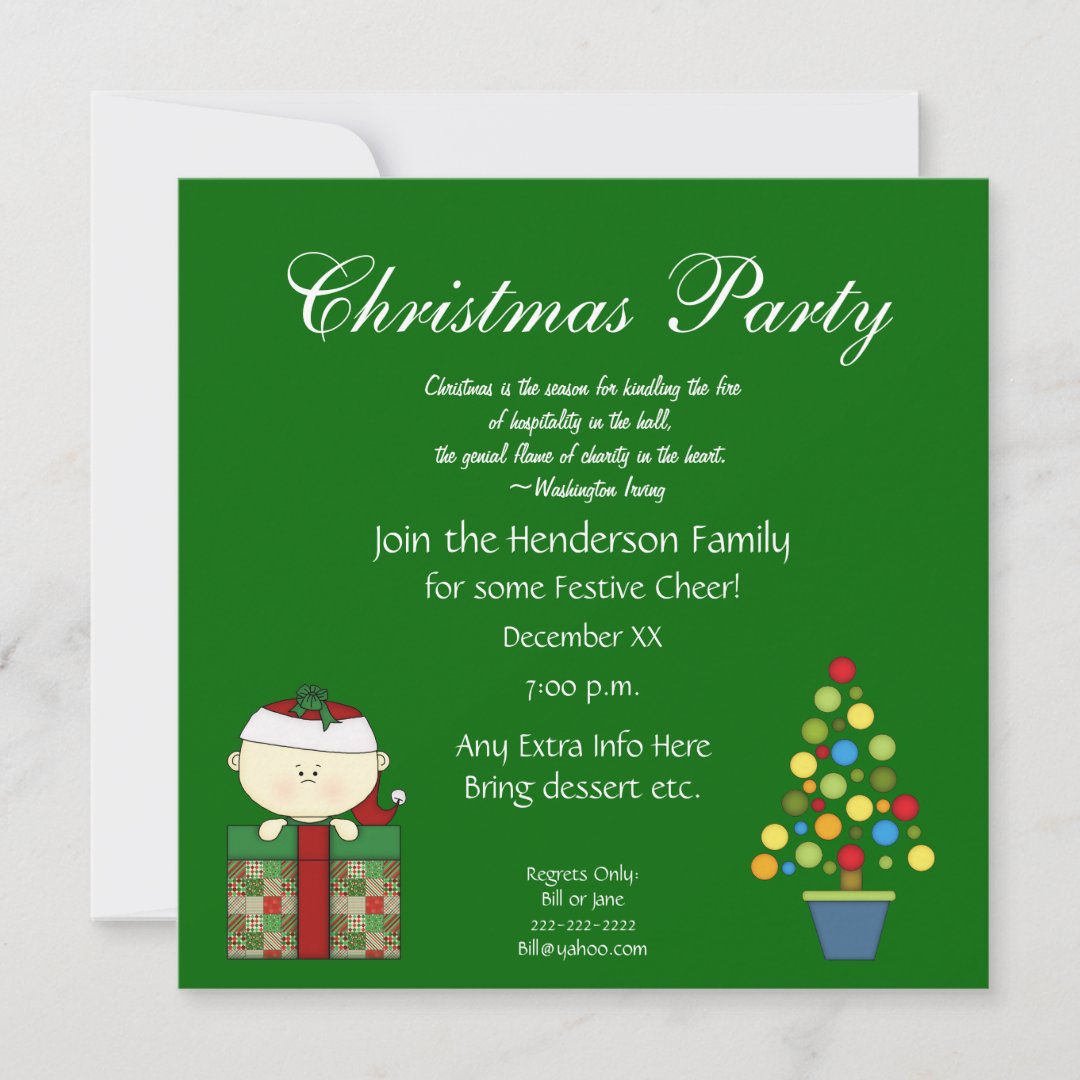 Cute Christmas Party Invitation-with Quote Invitation | Zazzle