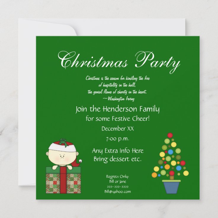 Cute Christmas Party Invitation-with Quote Invitation | Zazzle