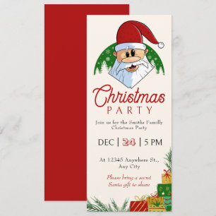 Cute Christmas Party Santa Festive Elegant Floral