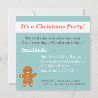 Cute Christmas Party with Reindeer, Santa Invitation | Zazzle