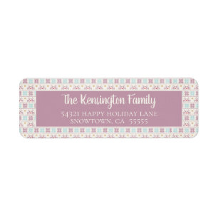 Cute Christmas Pastel Sweater Pattern Label