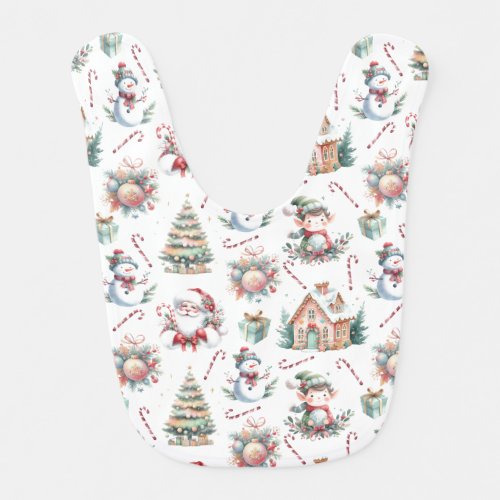 Cute Christmas Pattern Baby Bib