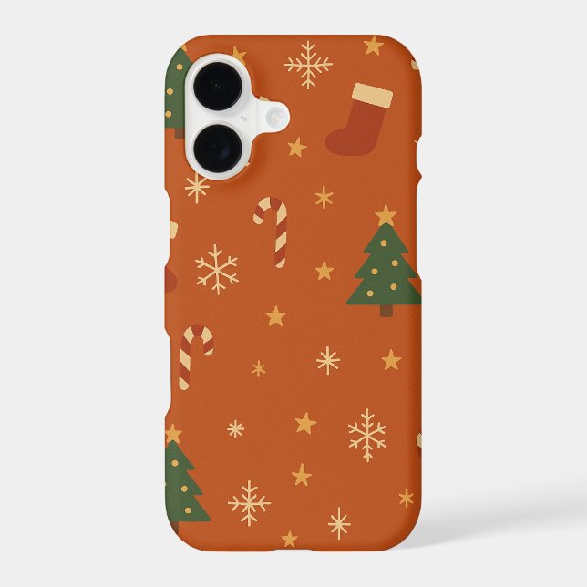 Cute Christmas Pattern – Candy Canes, Trees  iPhone Case (Back)