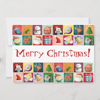 Cute Christmas Pattern Card by partymonster at Zazzle