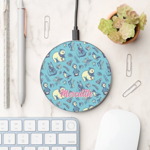 Cute Christmas Pattern Penguin and Polar Bear Wireless Charger