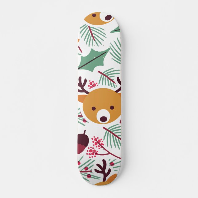Cute Christmas Pattern Skateboard (Front)