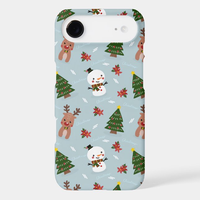 Cute Christmas Pattern | Snowman, Reindeer & Tree  Case-Mate iPhone Case (Back)