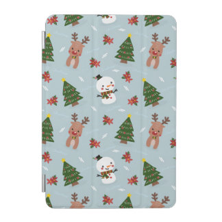 Cute Christmas Pattern | Snowman, Reindeer & Tree  iPad Mini Cover