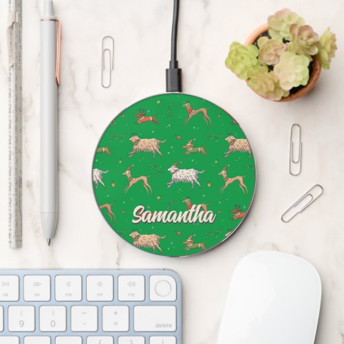 Cute Christmas Pattern Winter Dog Lover Wireless Charger