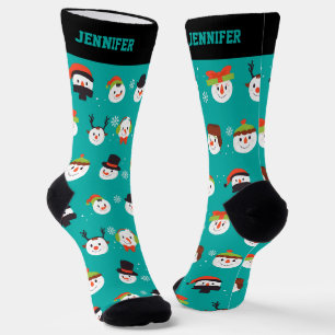 Cute Christmas Pattern Winter Snowman Cartoon Socks