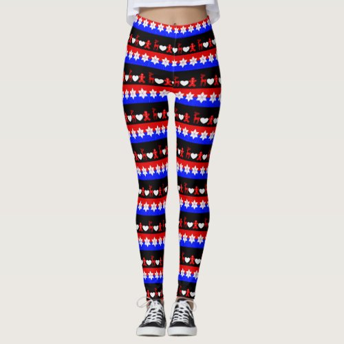 Cute Christmas Patterned Colorful Festive Leggings