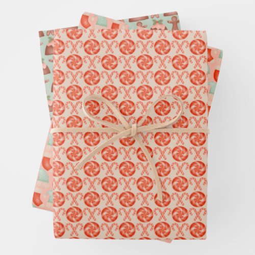 Cute Christmas Patterns 2 Wrapping Paper Sheets