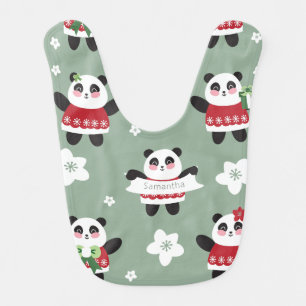 Cute Christmas Penguin Baby Bib