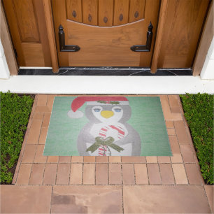Cute Christmas Penguin Doormat