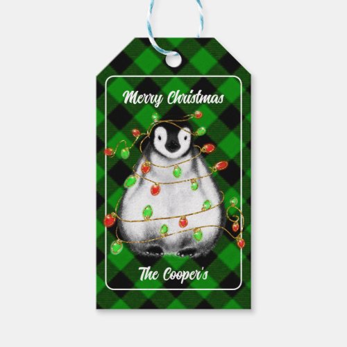 Cute Christmas Penguin festive Arctic animal  Gift Tags