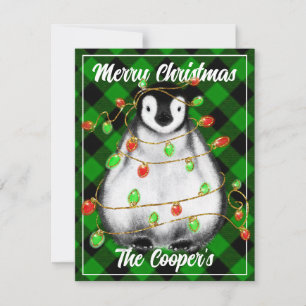 Cute Christmas Penguin festive Arctic animal Note Card
