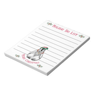 Cute Christmas Penguin , festive Arctic animal  Notepad