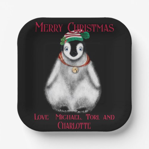 Cute Christmas Penguin  festive Arctic animal     Paper Plates