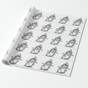 Cute Christmas Penguin, Happy Baby Bird Wrapping Paper