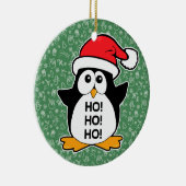 Cute Christmas Penguin Ho Ho Ho Ceramic Ornament (Right)