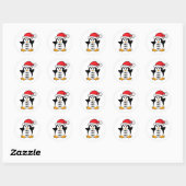 Cute Christmas Penguin Ho Ho Ho Classic Round Sticker (Sheet)