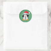 Cute Christmas Penguin Ho Ho Ho Classic Round Sticker (Bag)