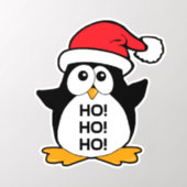 Cute Christmas Penguin Ho Ho Ho Wall Decal (Insitu 2)