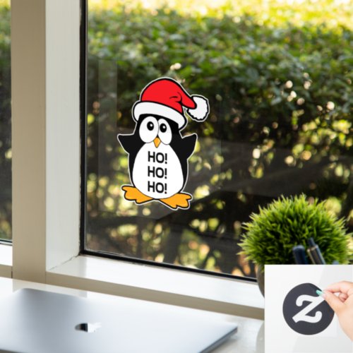 Cute Christmas Penguin Ho Ho Ho Window Cling