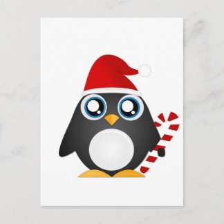 Cute Christmas Penguin Holiday Postcard