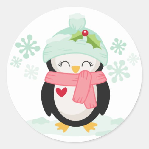 Cute Christmas Penguin illustration Sticker