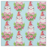 Cute Christmas Penguin in Santa Hat Pattern Fabric