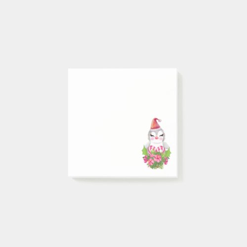 Cute Christmas Penguin in Santa Hat Post_it Notes