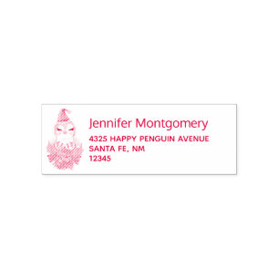 Cute Christmas Penguin in Santa Hat Self-inking Stamp