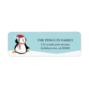 Cute Christmas Penguin Label