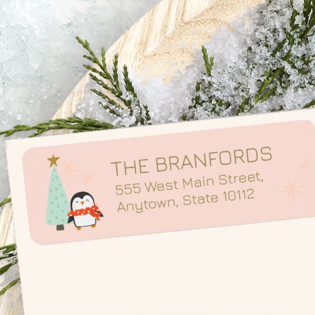 Cute Christmas Penguin Label (Creator Uploaded)