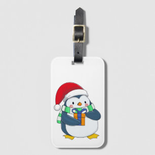 Cute Christmas Penguin Luggage Tag Holiday