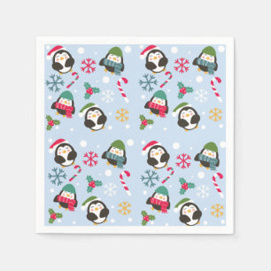 Cute Christmas Penguin Napkins