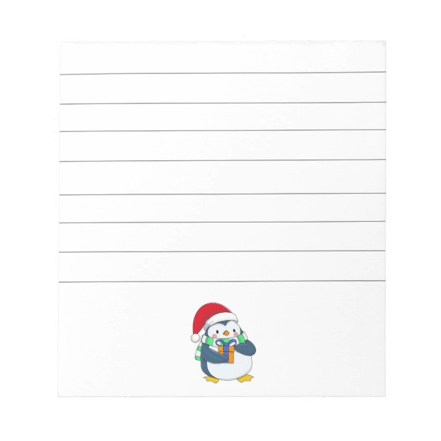 🎄 Cute Christmas Penguin Notepad – Holiday Gift  (Front)