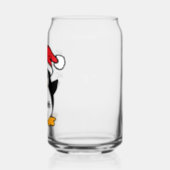 Cute Christmas Penguin Personalize Can Glass (Left)