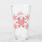 Cute Christmas Penguin Personalize Glass (Back)