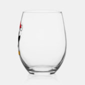 Cute Christmas Penguin Personalize Stemless Wine Glass (Left)
