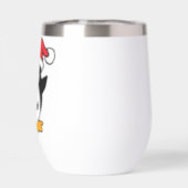 Cute Christmas Penguin Personalize Thermal Wine Tumbler (Back)