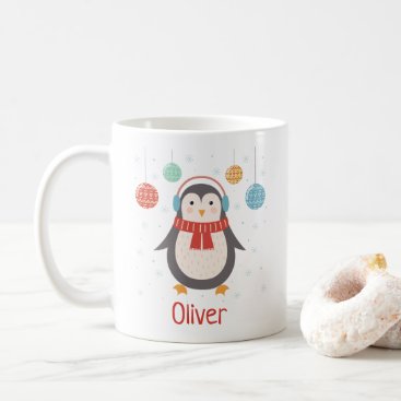 Cute Christmas Penguin Personalized Christmas Mug