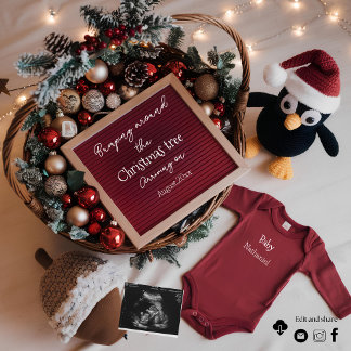 Cute Christmas penguin pregnancy announcement