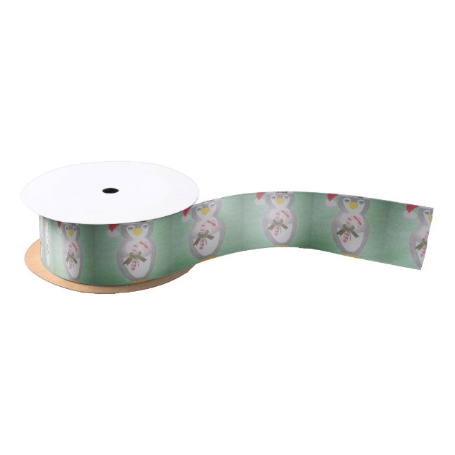 Cute Christmas Penguin Satin Ribbon (Spool)
