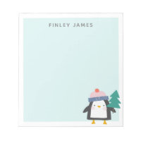 Cute Christmas Penguin Teal Mint Personalized